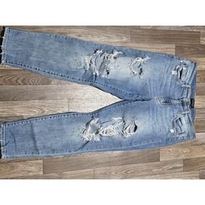 Judy‎ Blue Boyfriend Jeans Distressed Ripped Paint Splatter Denim Size 13/31